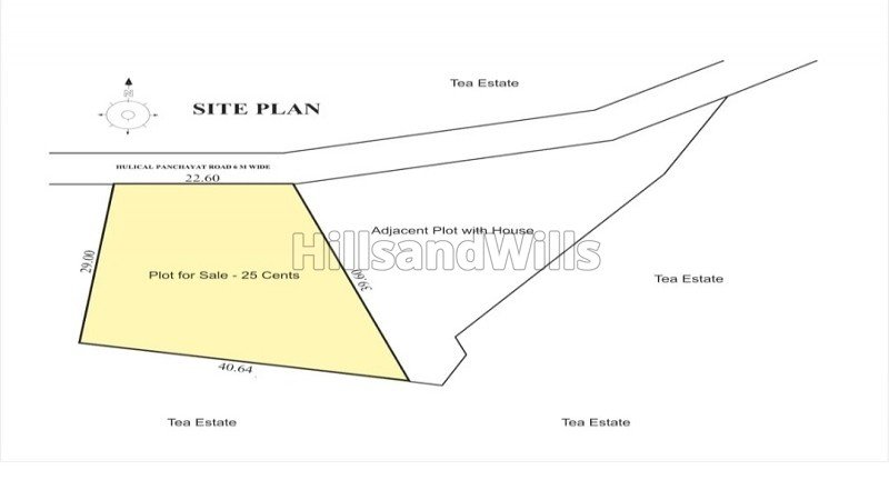 ₹1.12 Cr | 25 cents residential plot for sale  in hulical coonoor